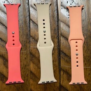 Set of 3 Silicone Apple Watch Smart Watch Band